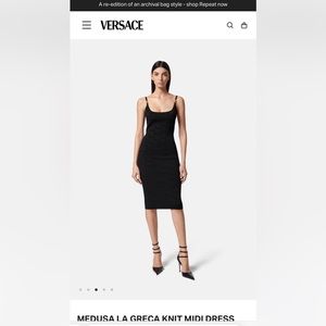 NEW WITH TAGS VERSACE MEDUSA '95 LA GRECA KNIT MIDI DRESS